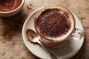 ココアパウダーをふったココア