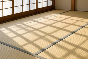 障子越しの光が差す畳
