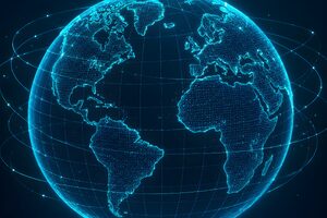 ワイヤーフレームの地球