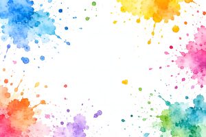 カラフルな水彩のしみ