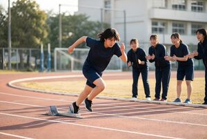 スタートを切る陸上部の女子部員