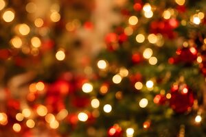 クリスマスの光のボケ