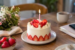 記念日のハートのケーキ