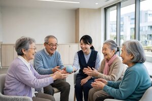 介護施設でボールを使ったレクリエーション