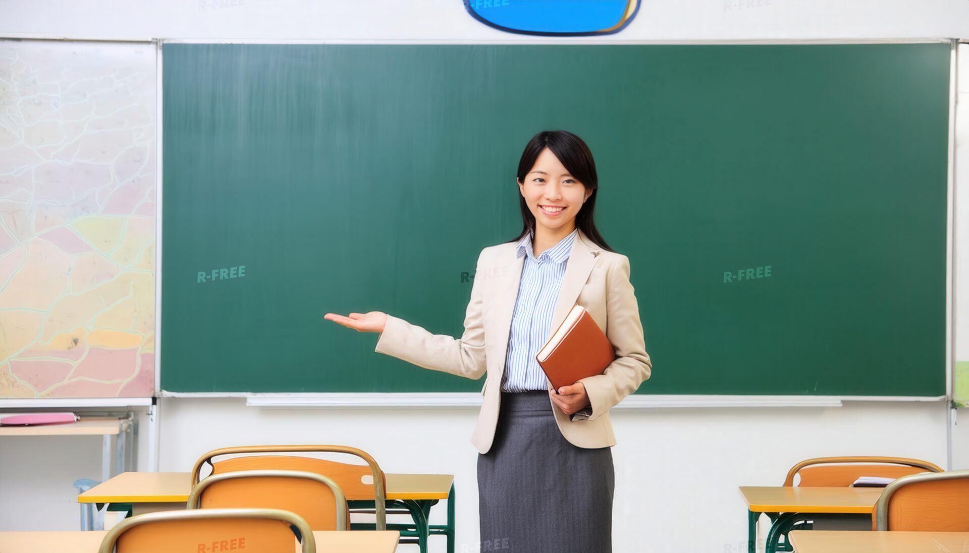 授業を案内する女性先生