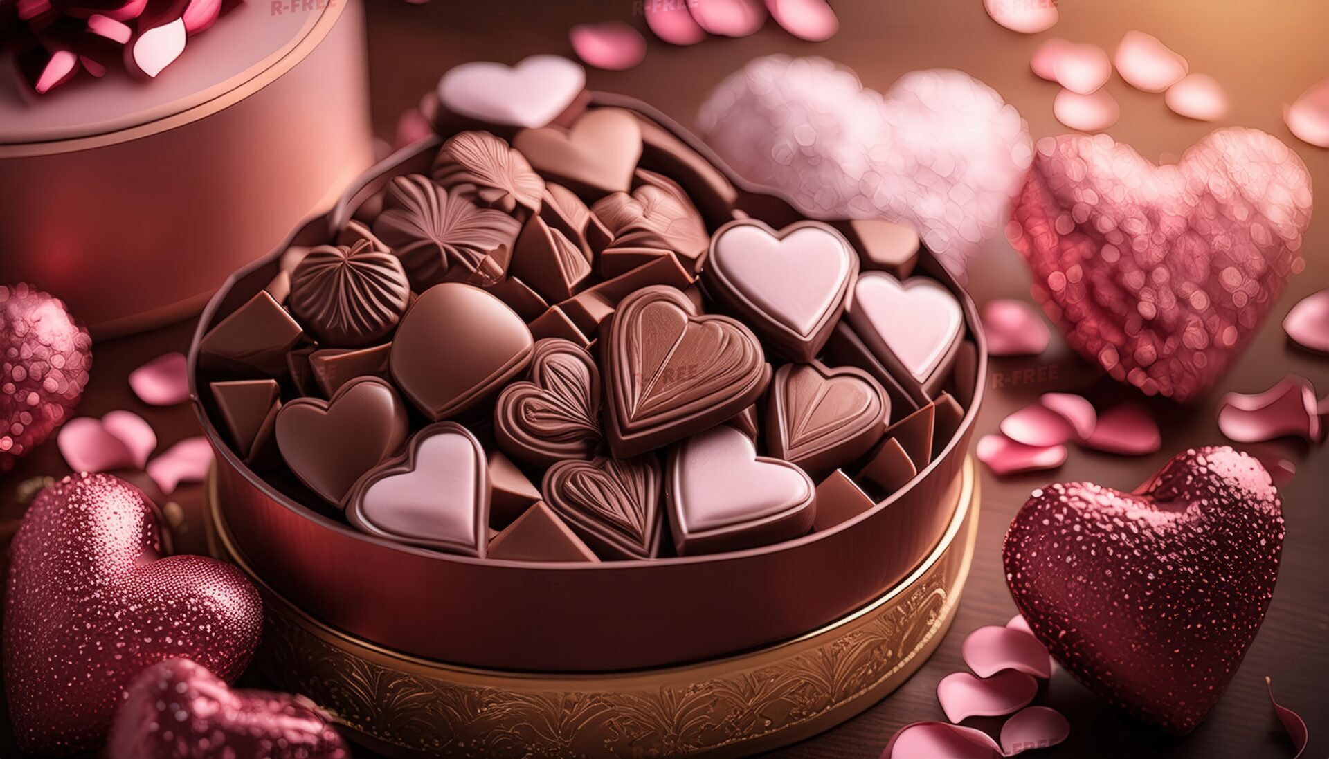 ハート型の豪華なチョコレートボックス