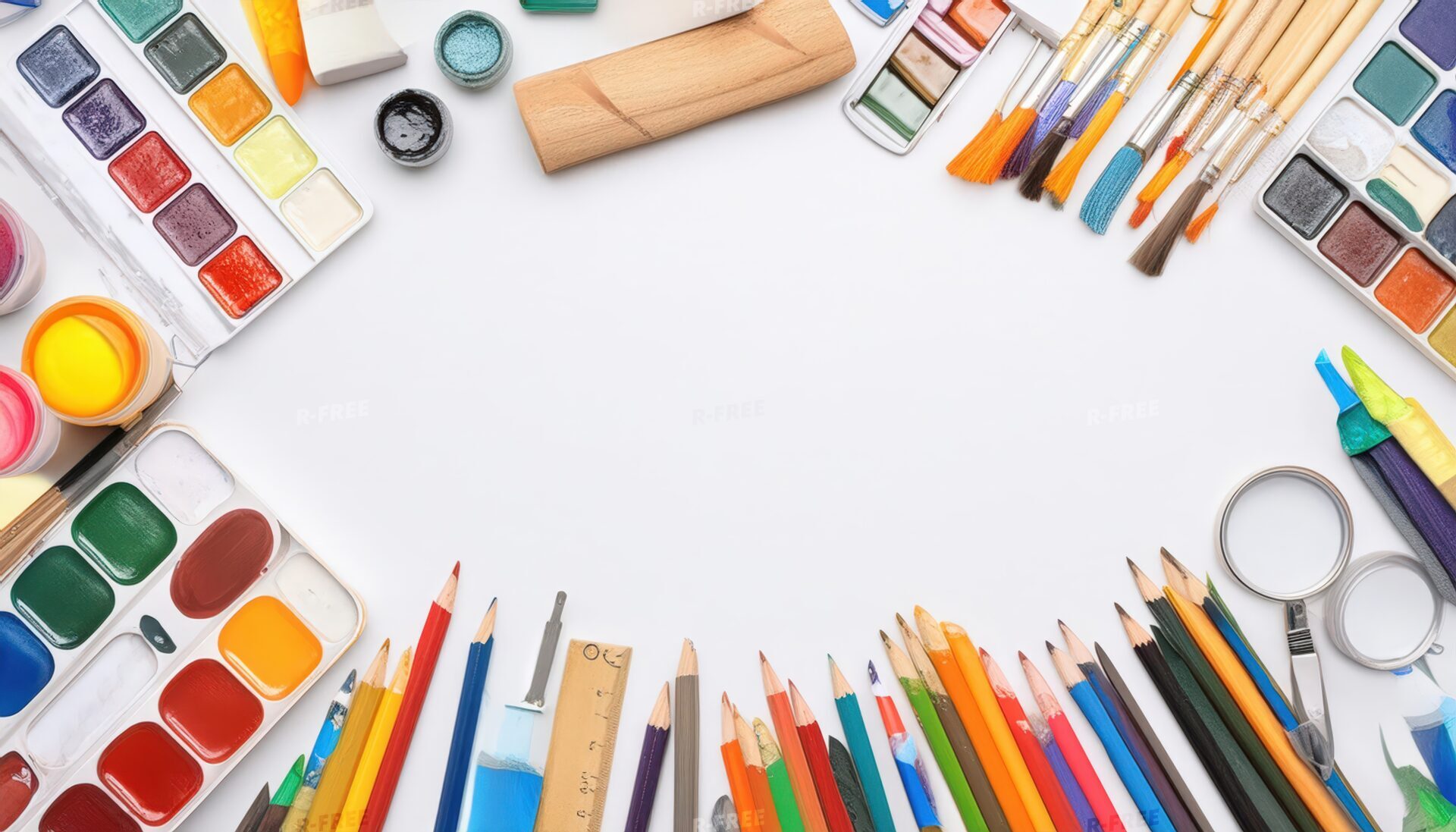 絵画と手作りのための画材道具