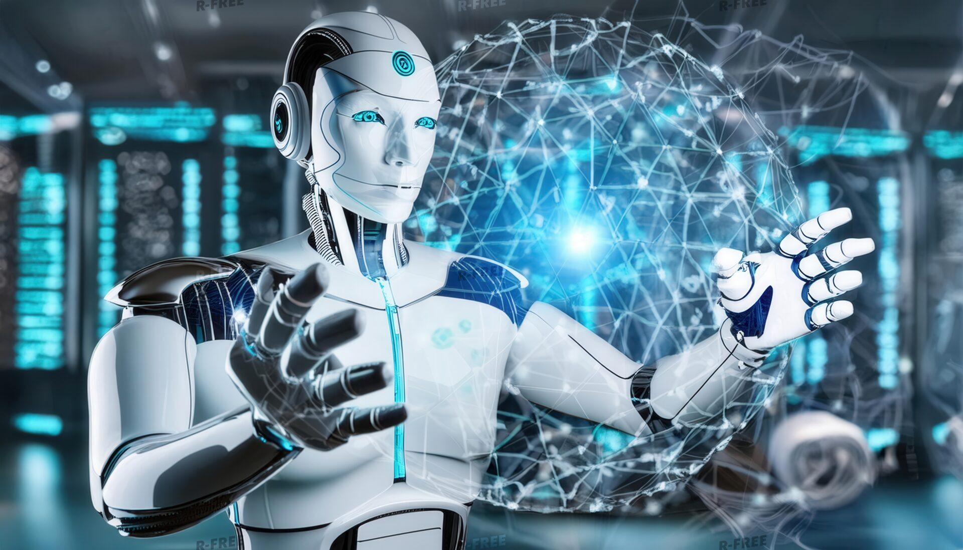 仮想空間で球体を生成するロボット