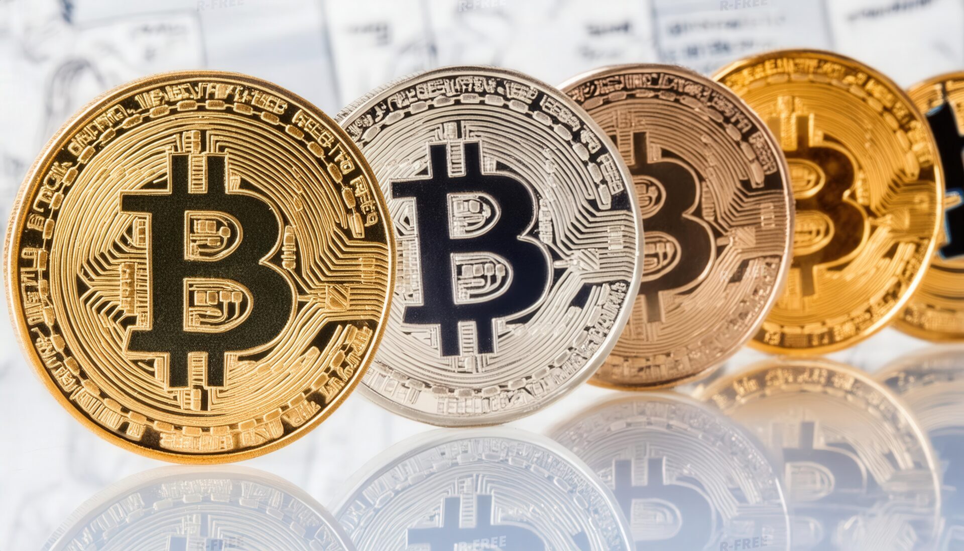 ビットコインの金と銀のコイン