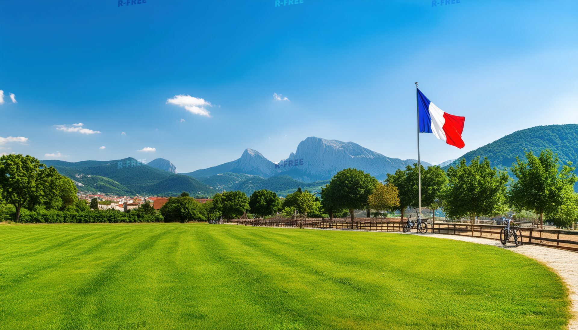 公園とフランス国旗