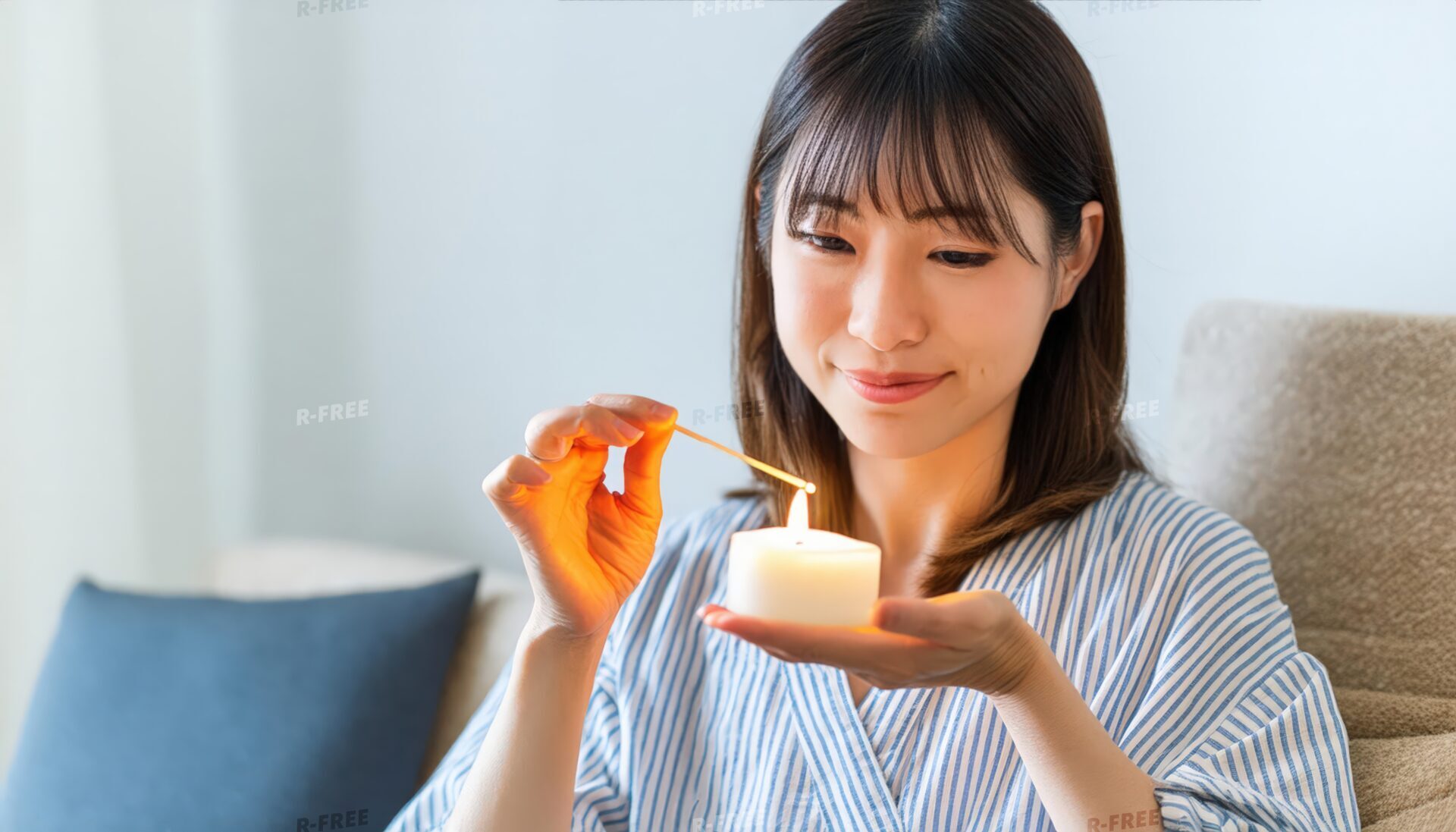 アロマキャンドルを使った癒しの時間
