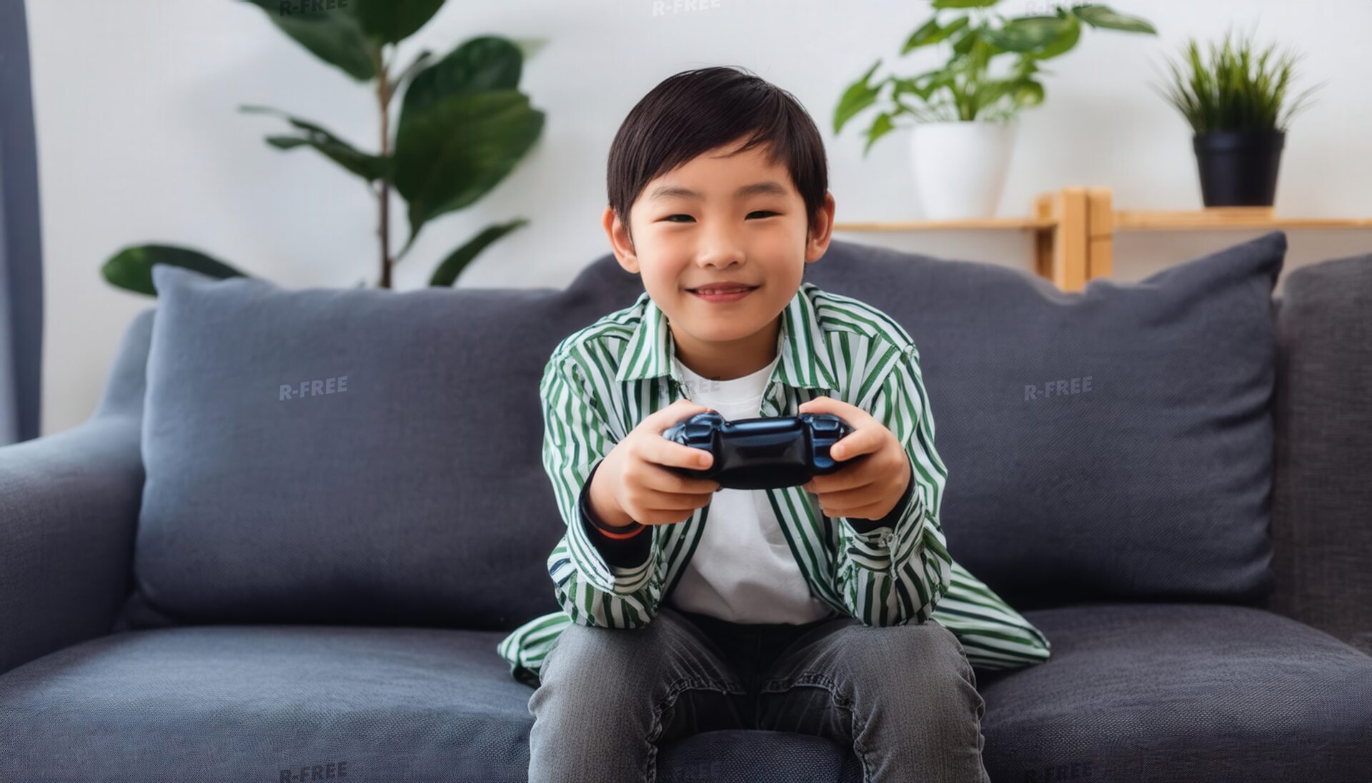 ゲームで遊ぶ少年 (6)