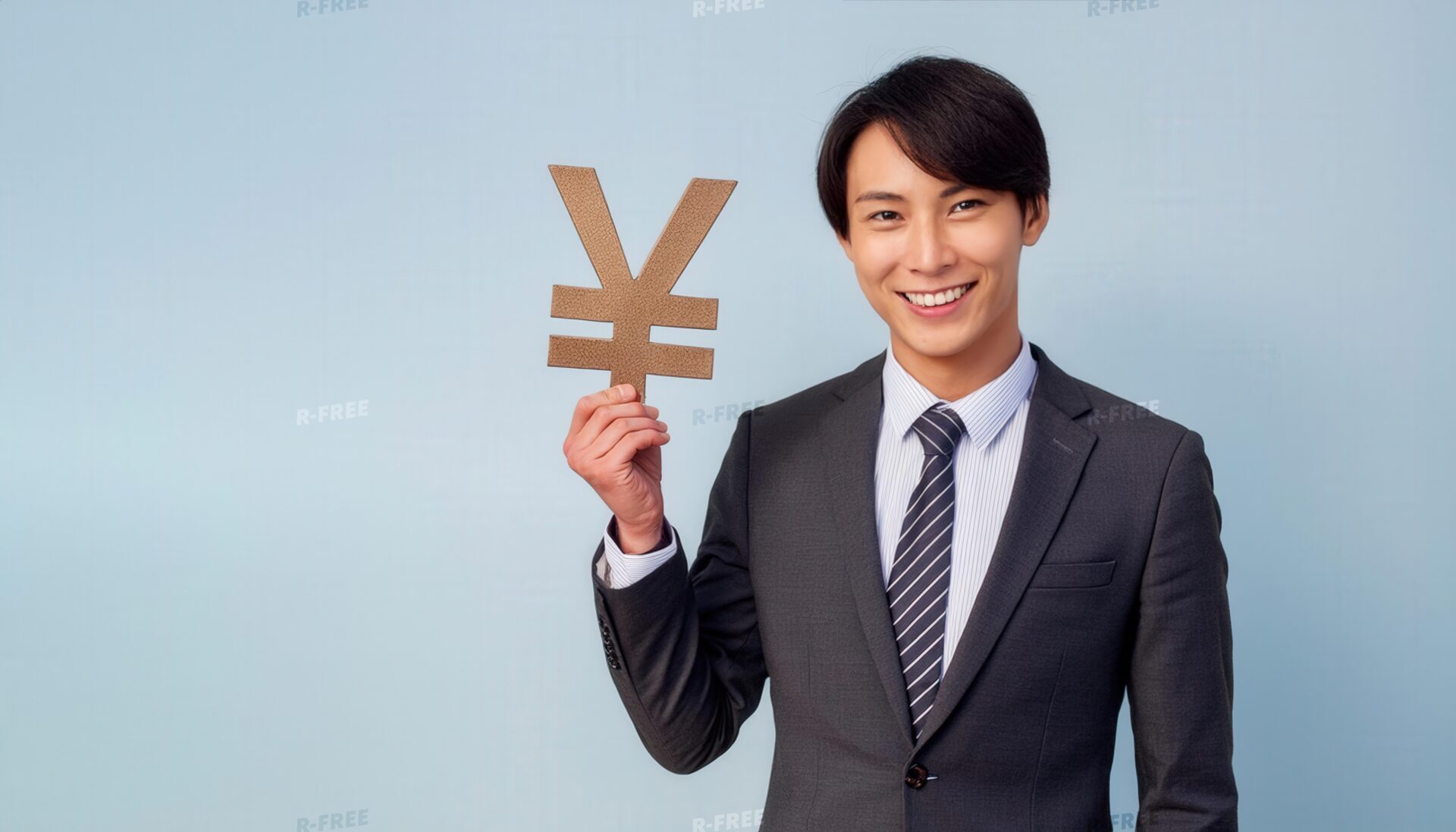 円記号を持つビジネスマン01