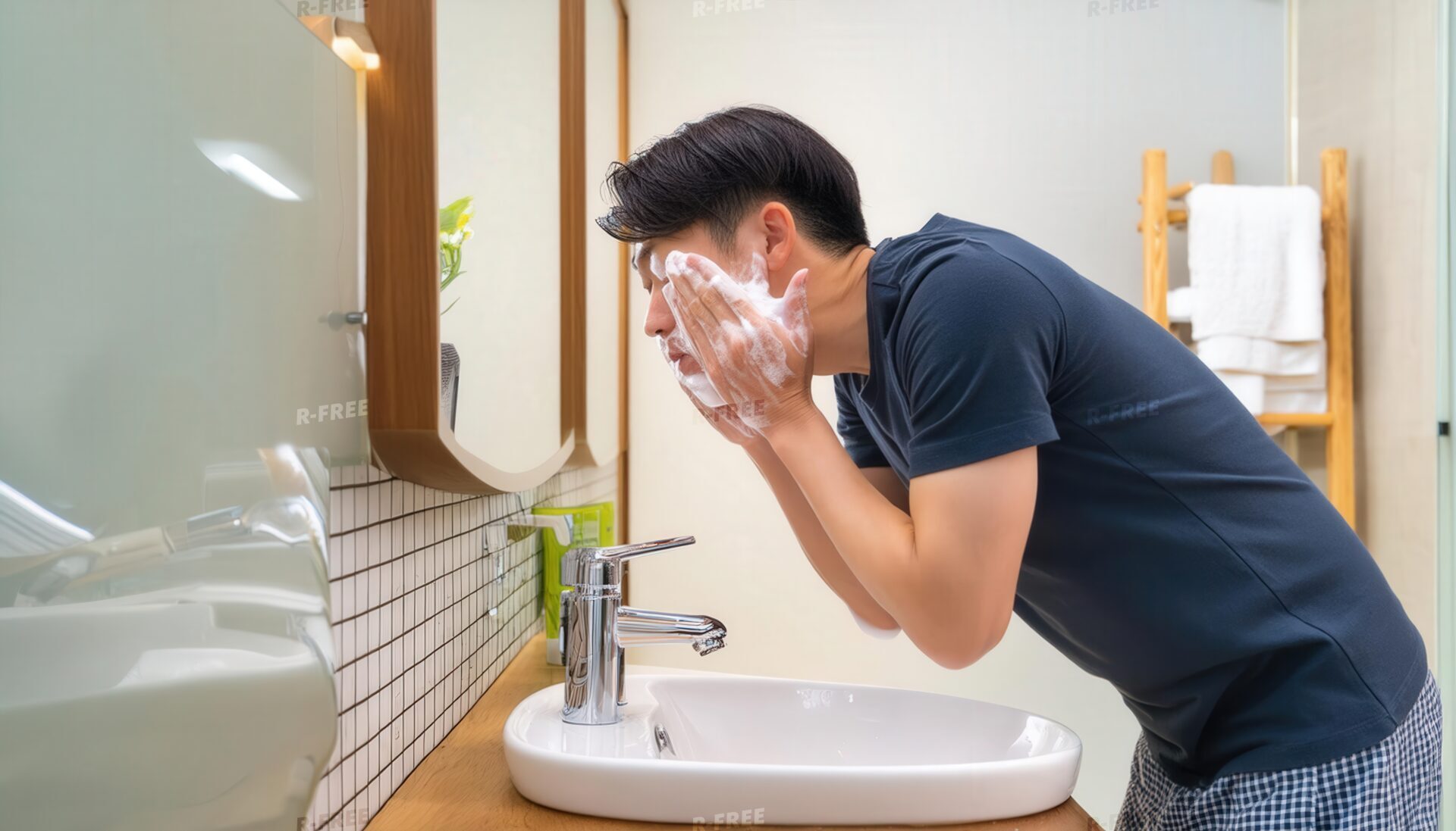 洗顔する男性2