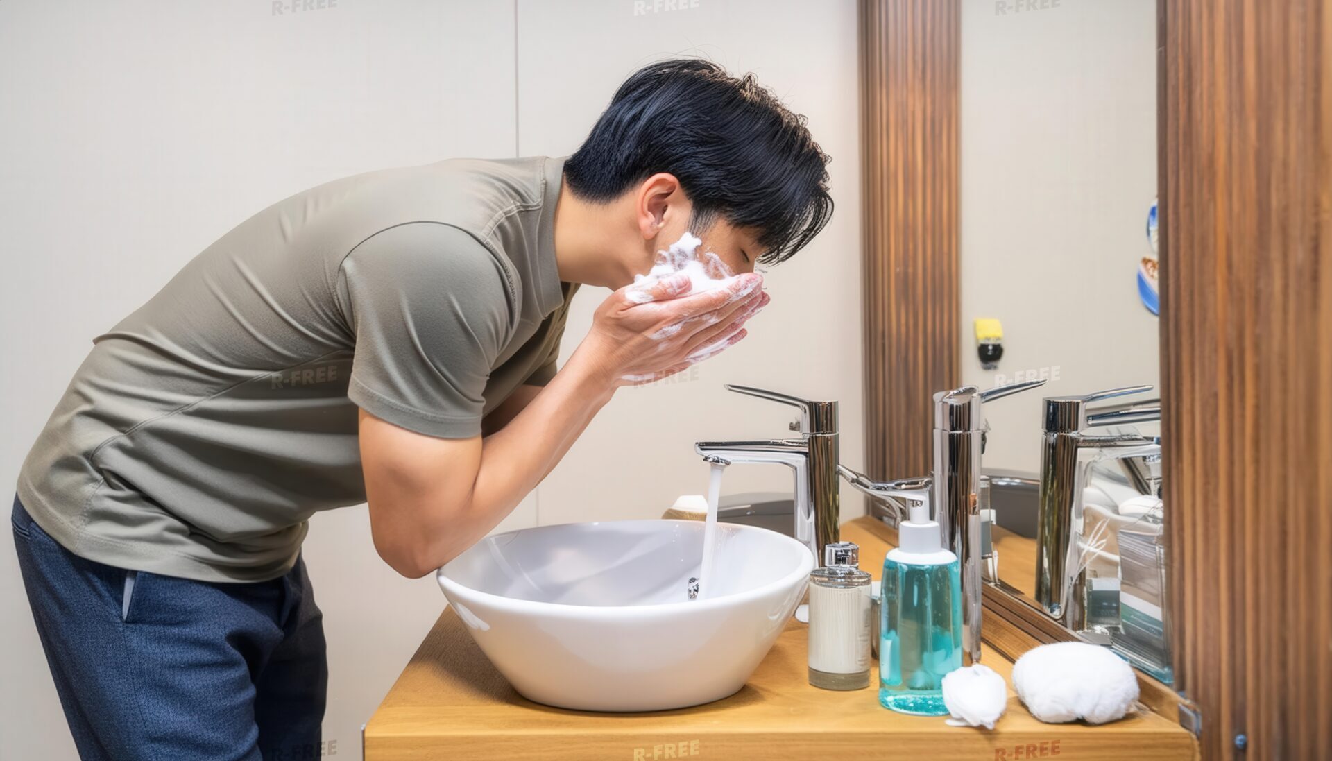 洗顔する男性7