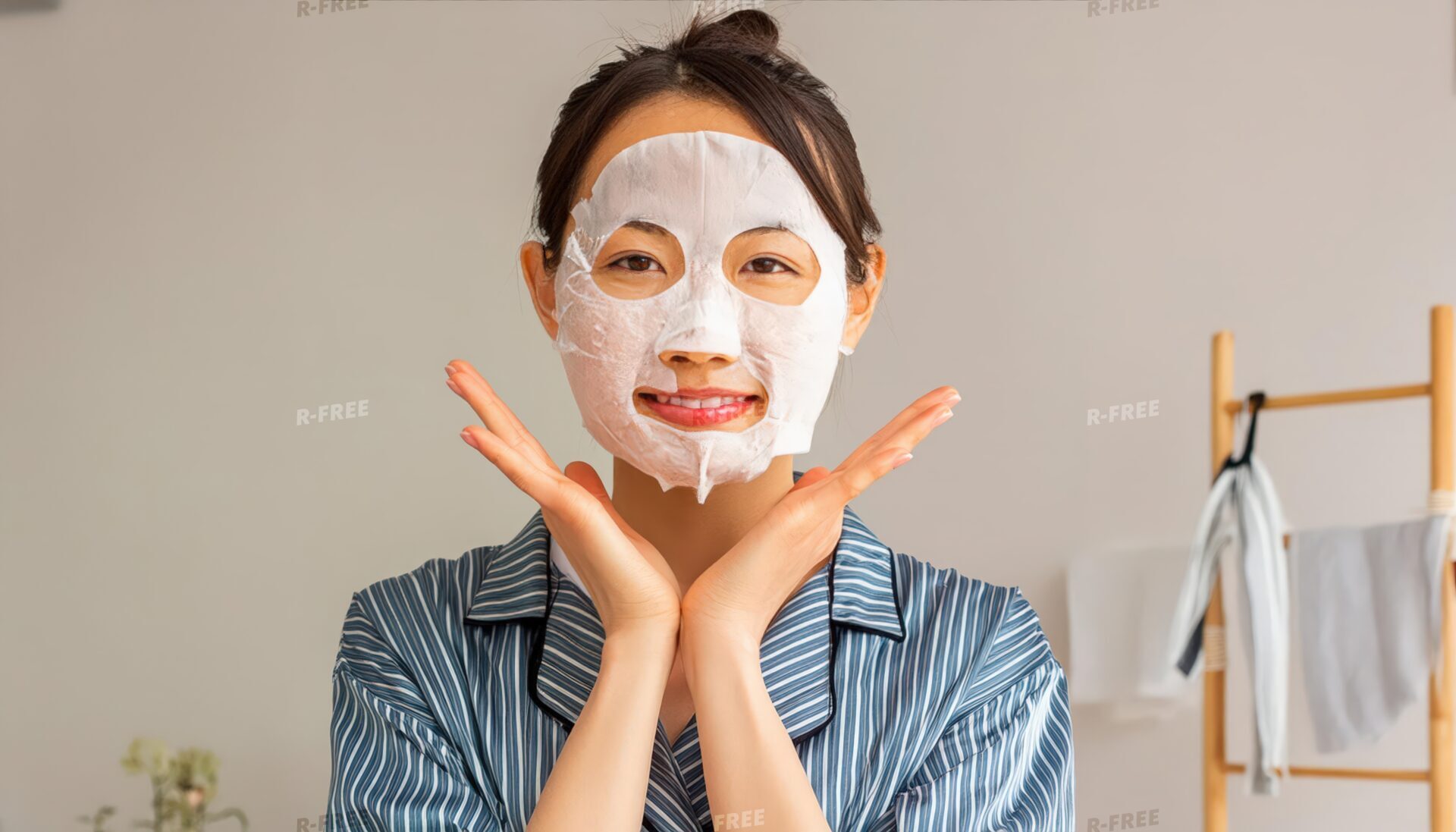 シートマスクをつけた女性7