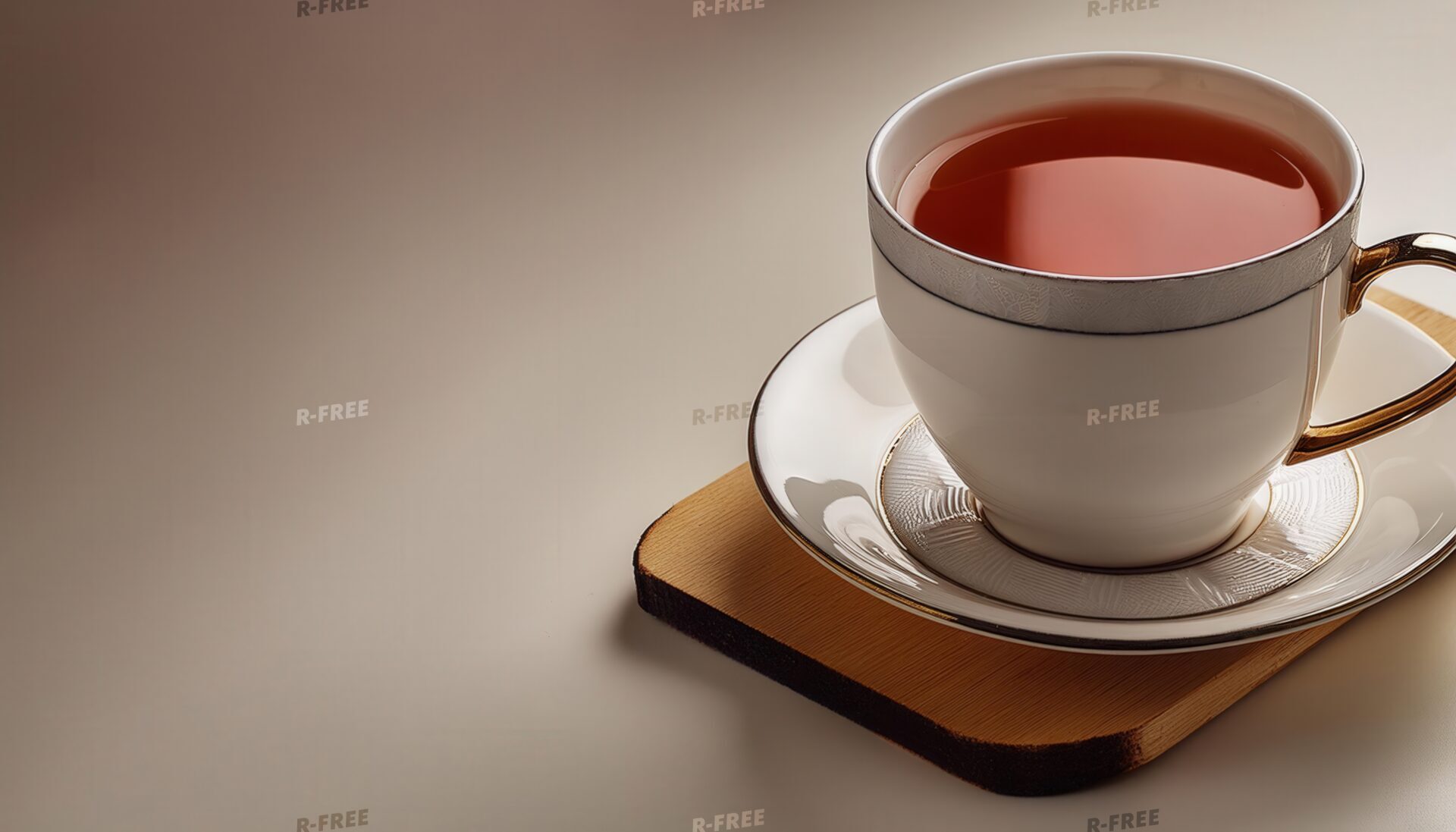 白いティーカップに注がれた茶色い飲み物