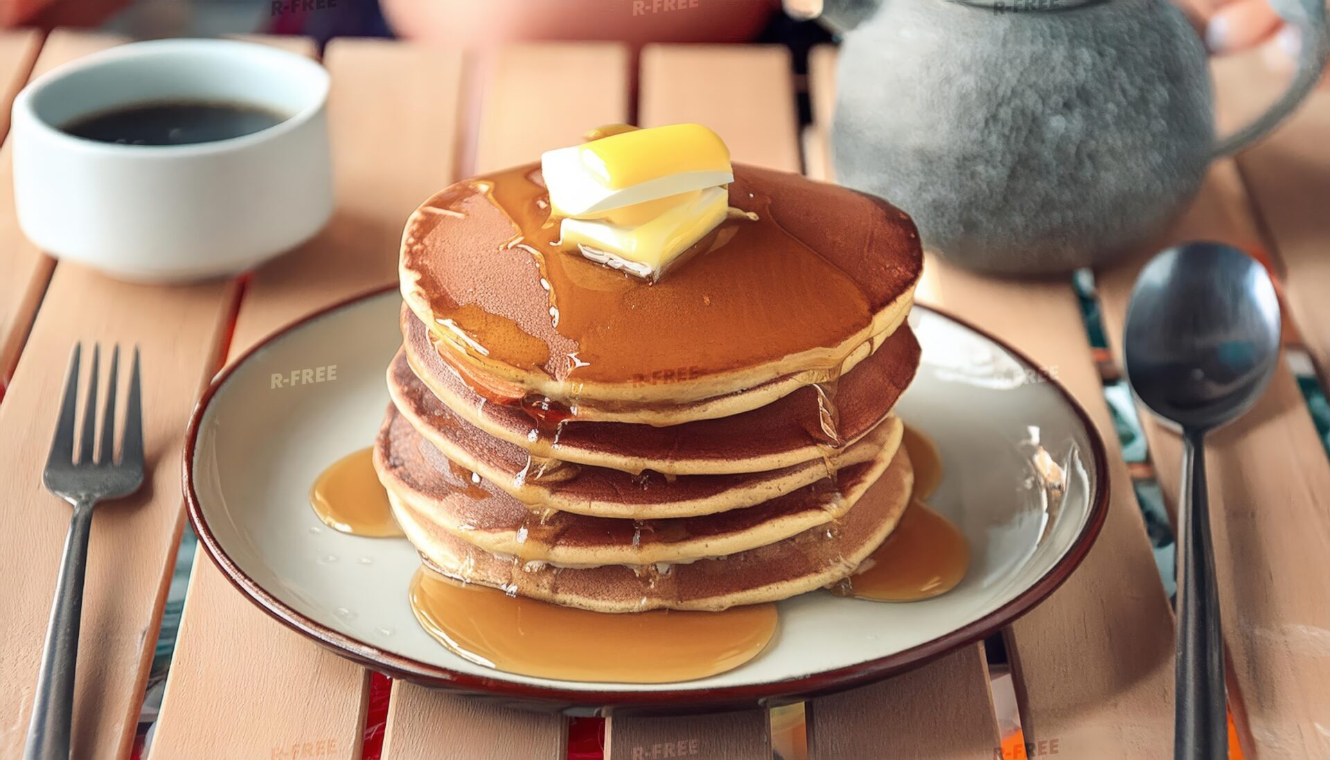 パンケーキとモーニングセット