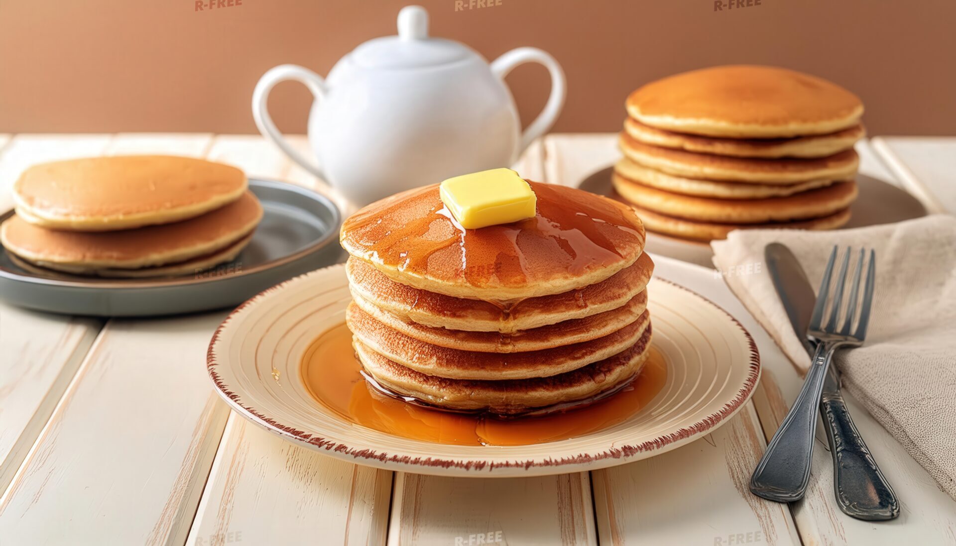 テーブルに並ぶパンケーキ