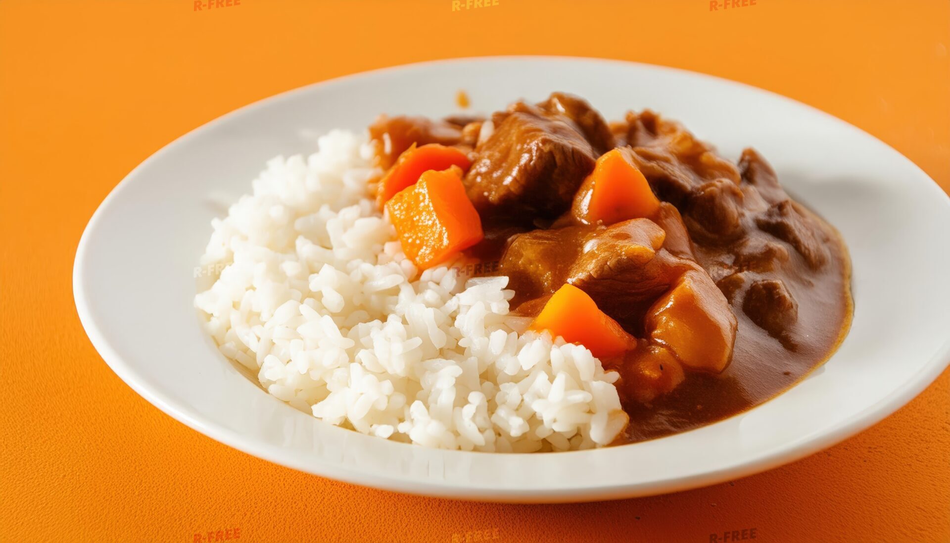 カレーライスのシンプルな盛り付け