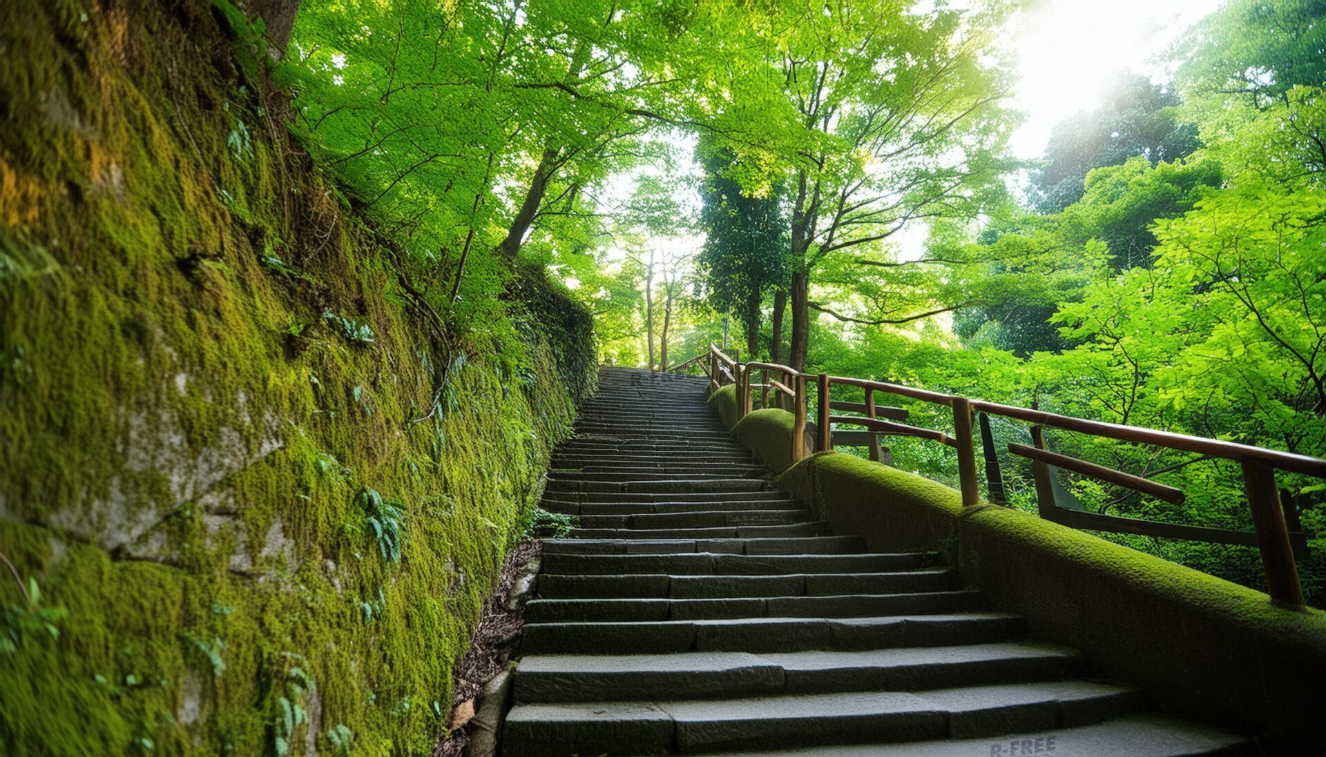 石段と苔の道