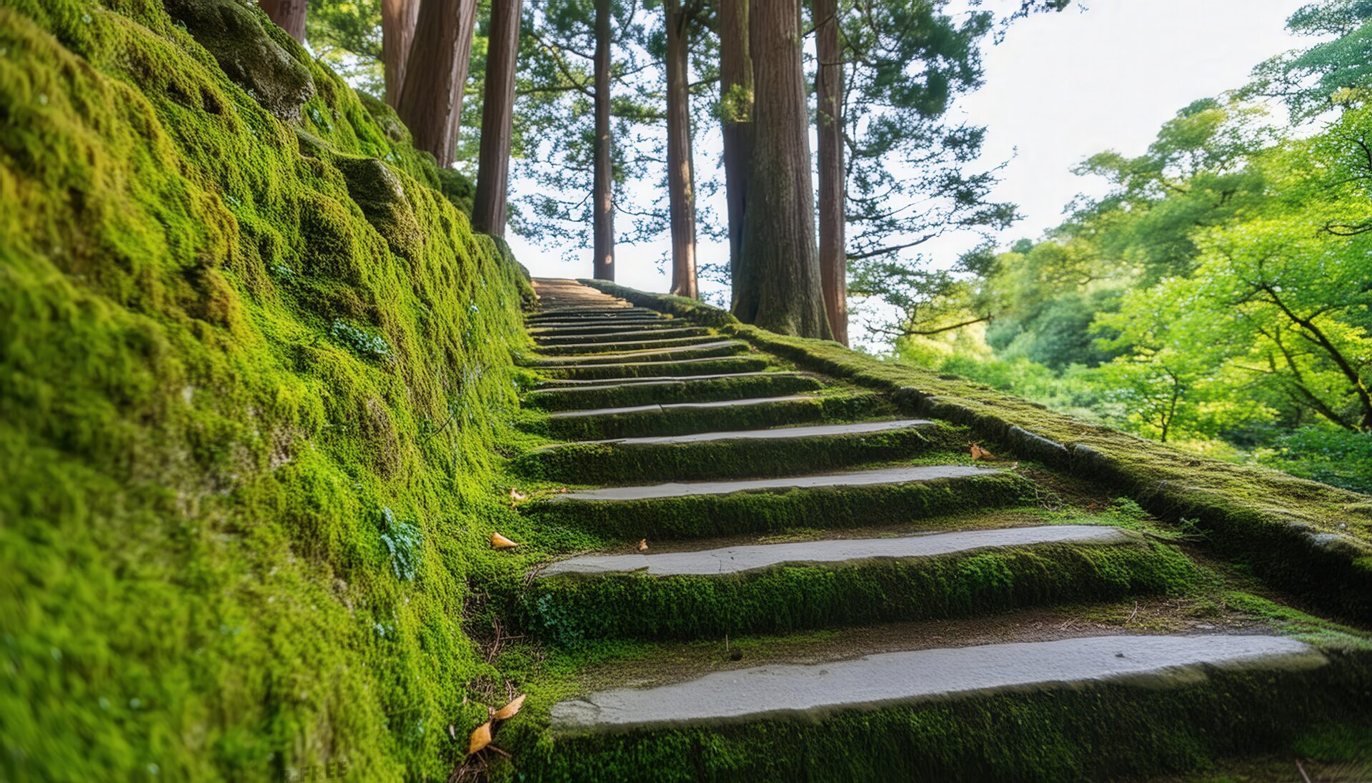 苔の石階段