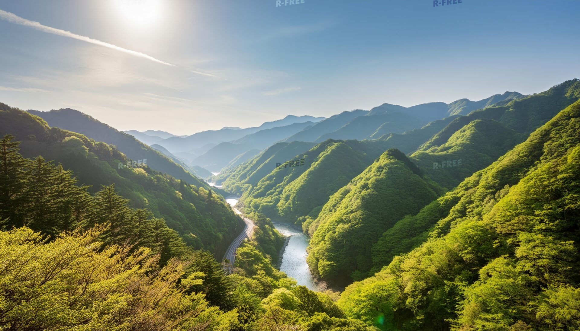 渓谷と川が織りなす風景