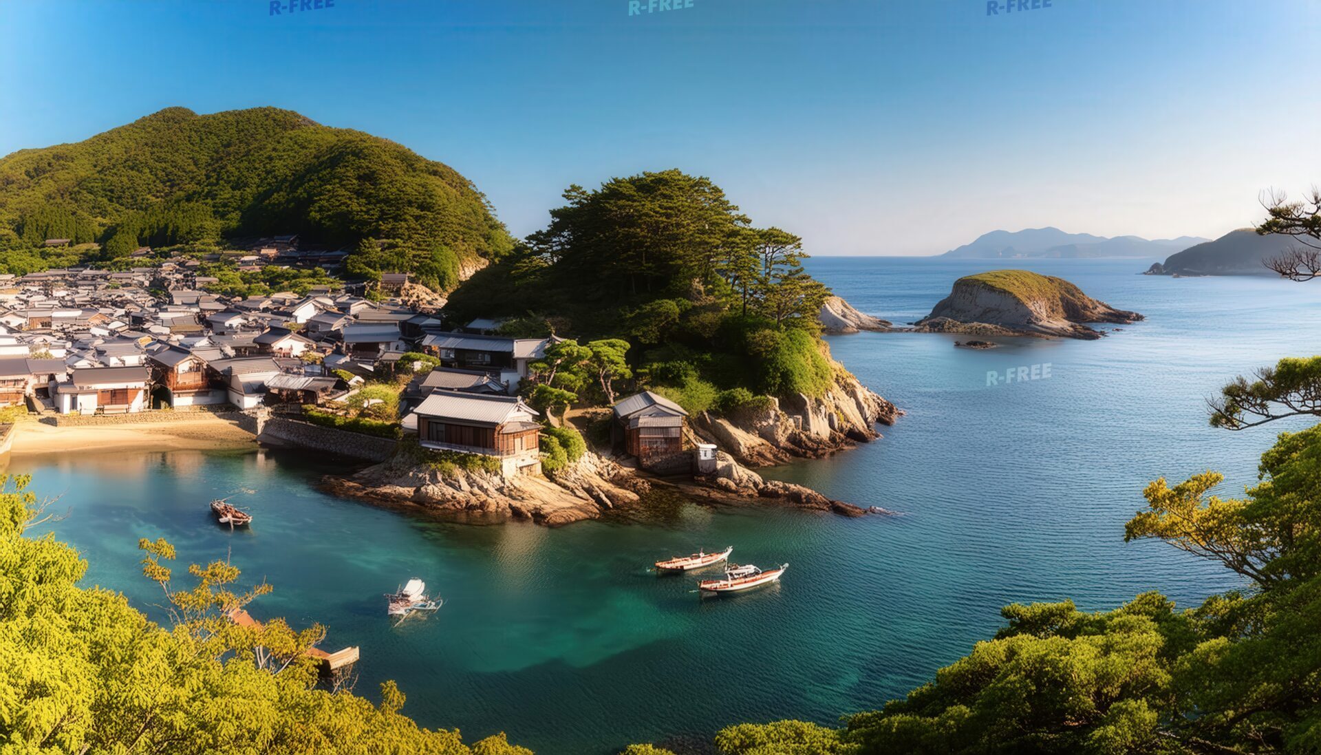 海沿いの日本の漁村