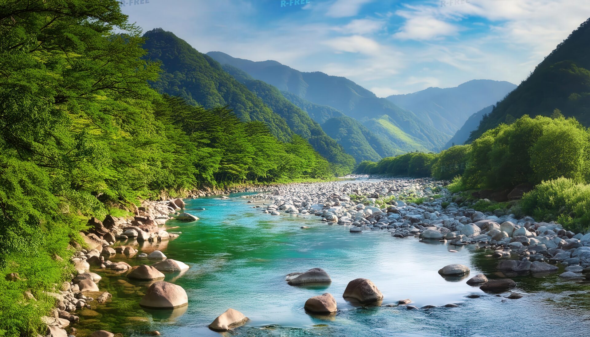 渓流と大きな岩