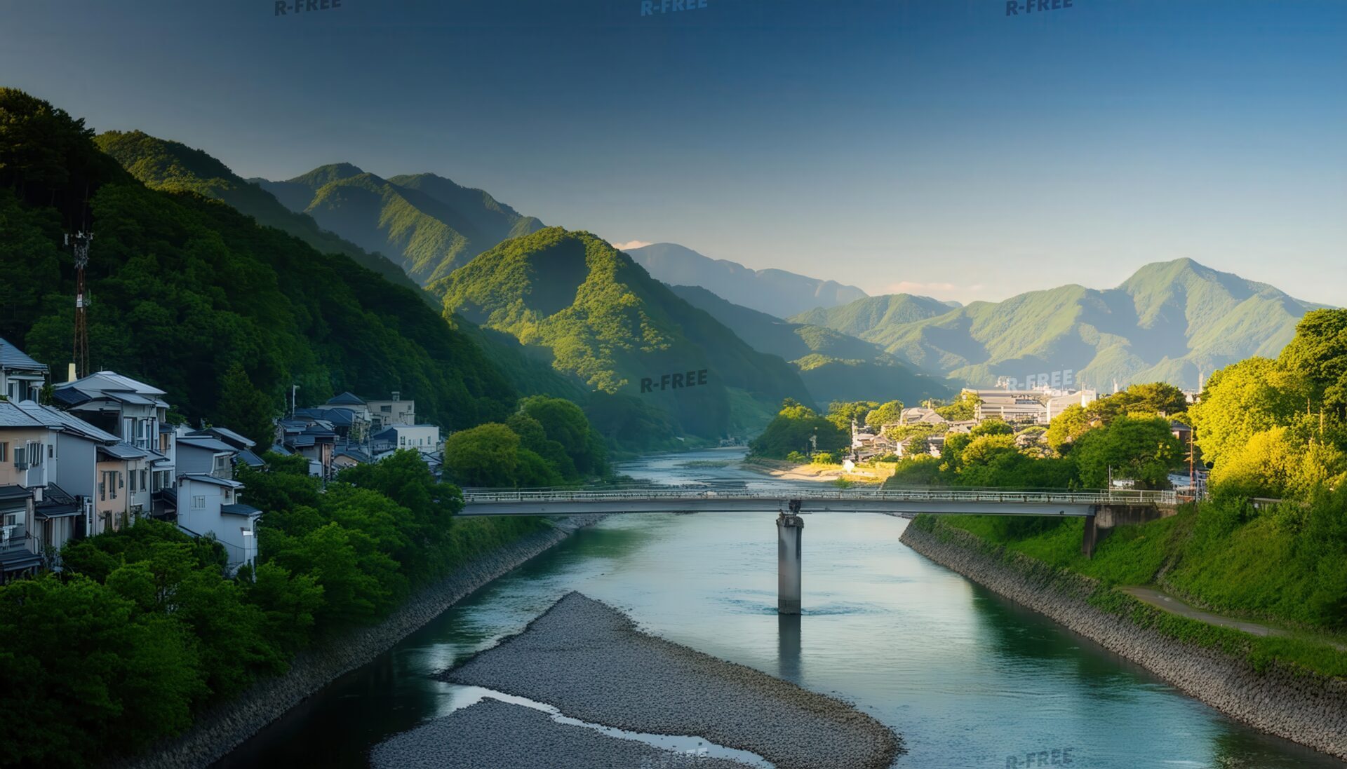 渓谷と街の橋