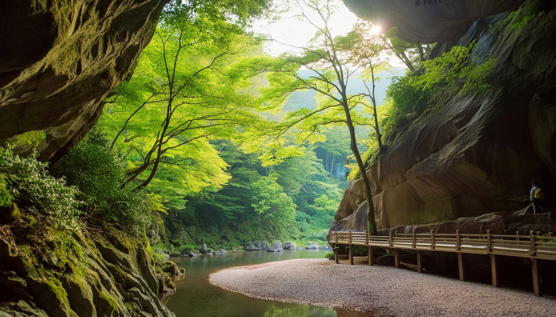 渓谷の遊歩道