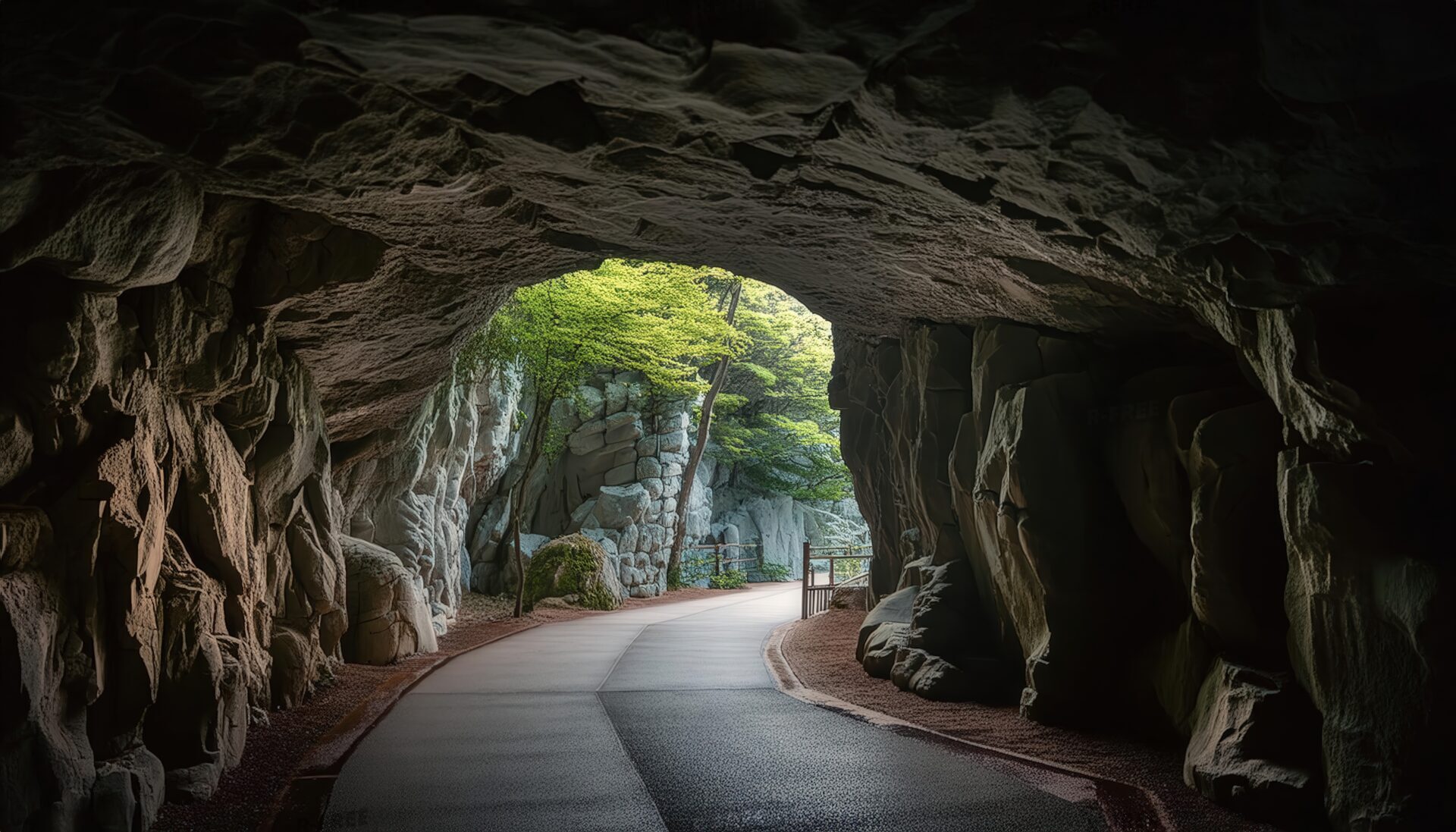 洞窟の遊歩道