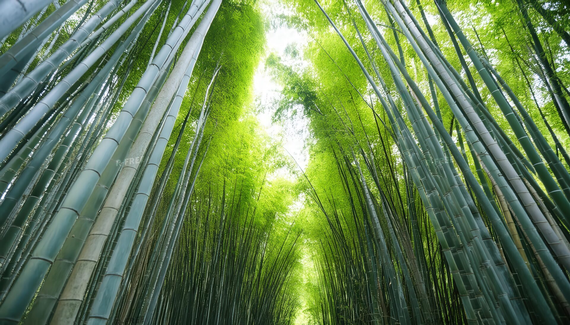 見上げる竹林