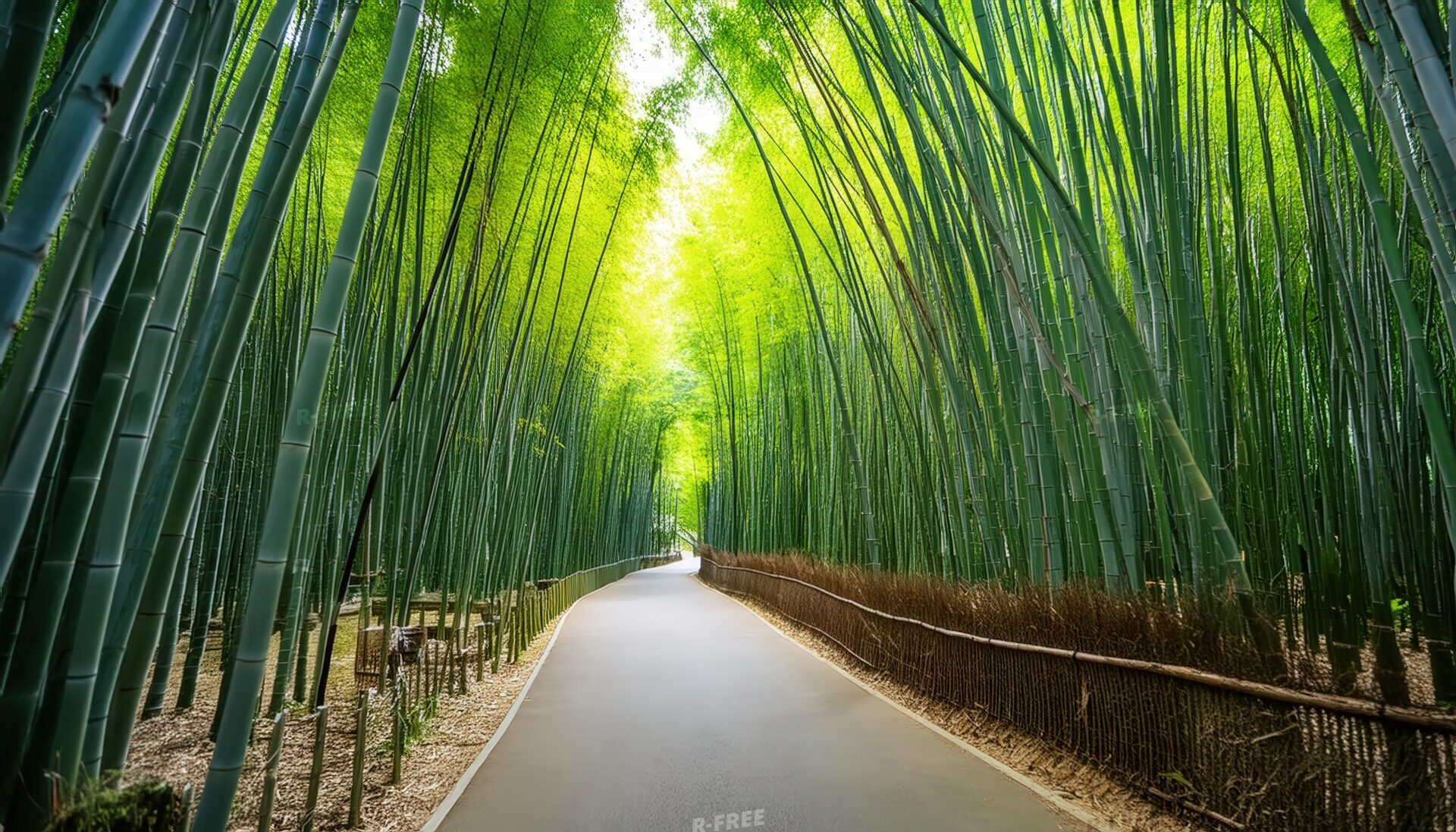 京都の竹林の小道
