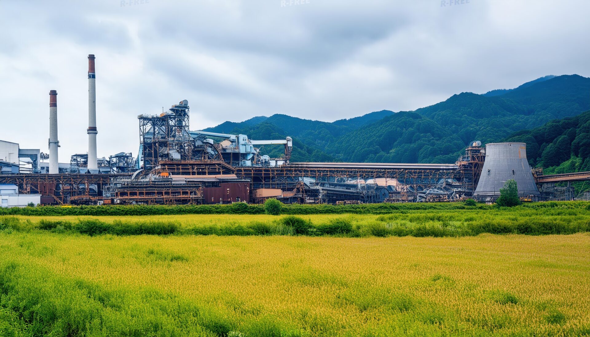 夏の工場地帯