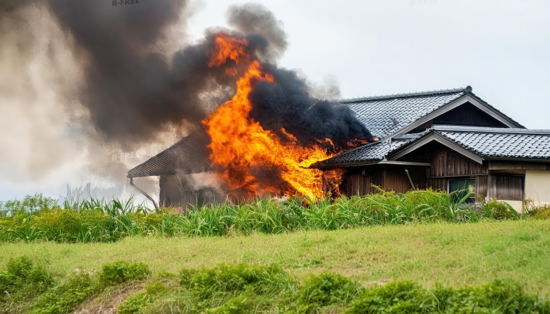 田舎の家屋火災
