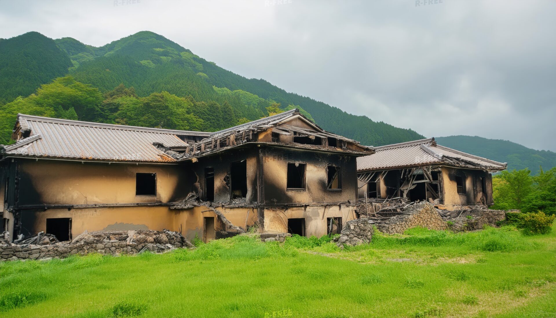 廃墟となった建物