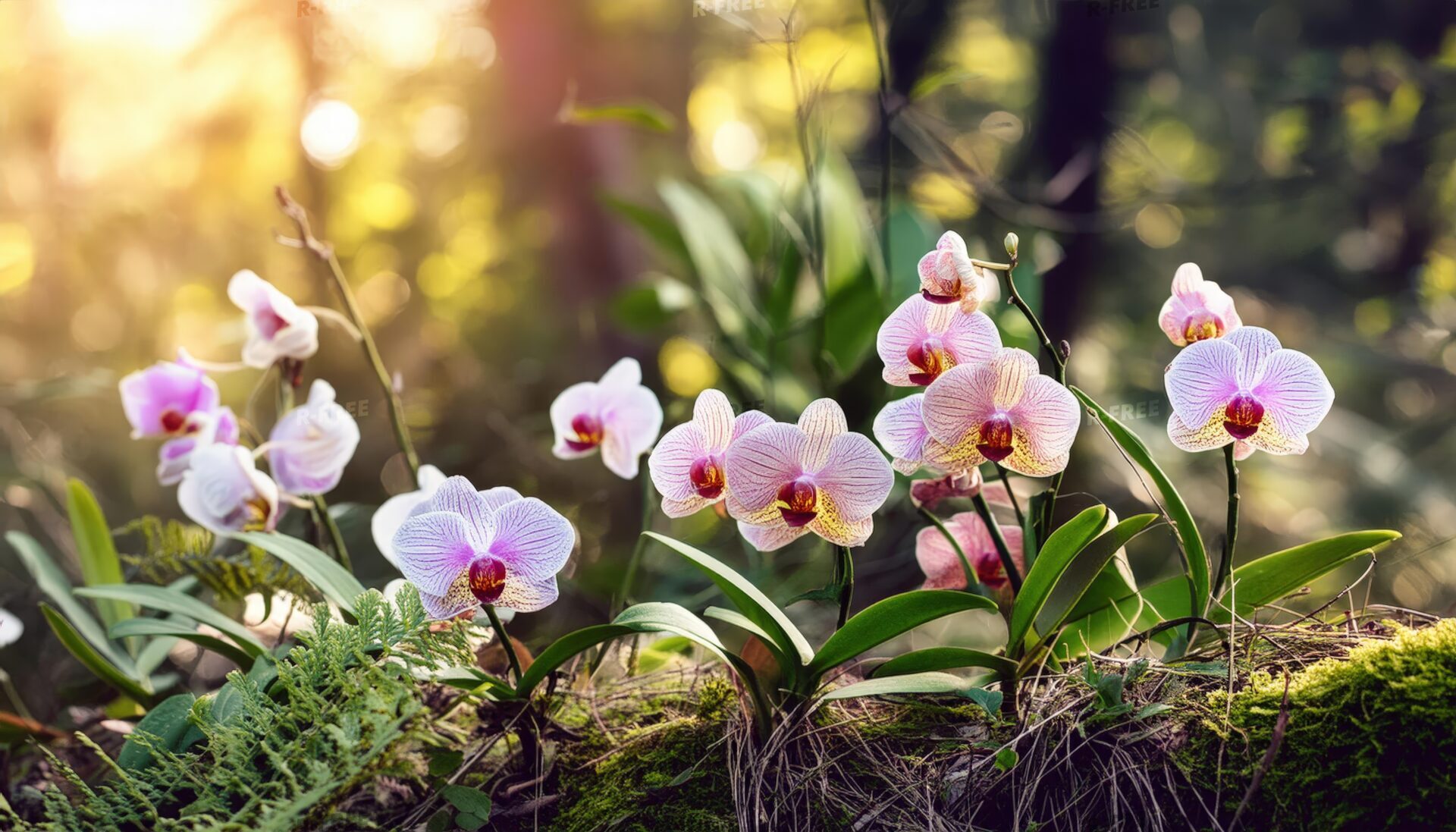 自然の中に咲く蘭の花
