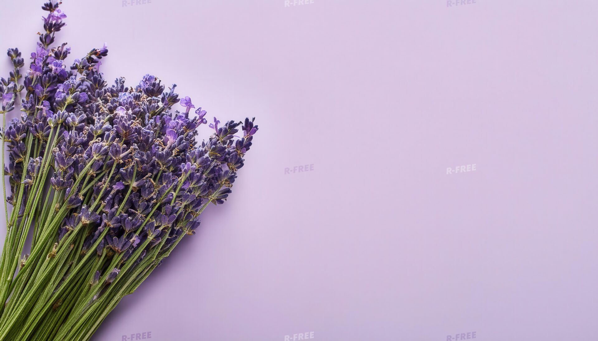 ラベンダーの花束と紫背景