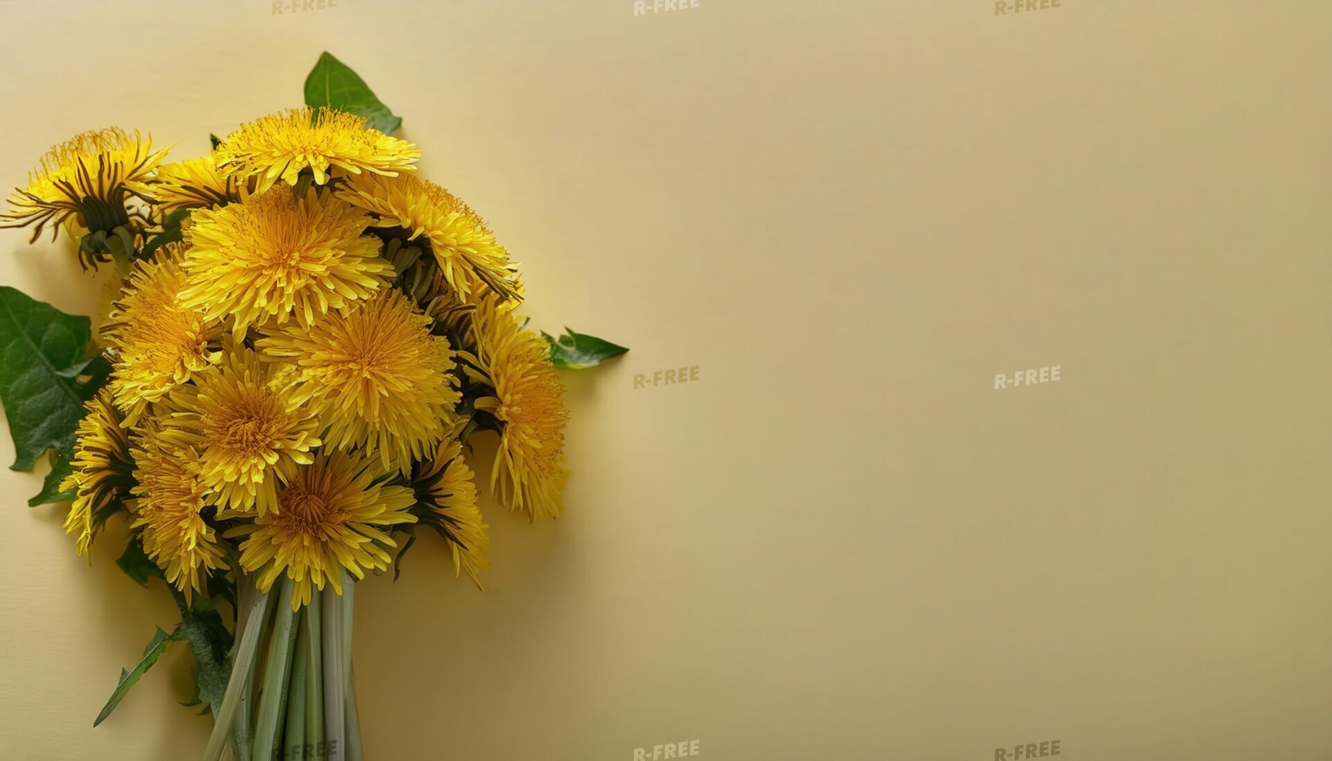ナチュラルカラーのたんぽぽの花束