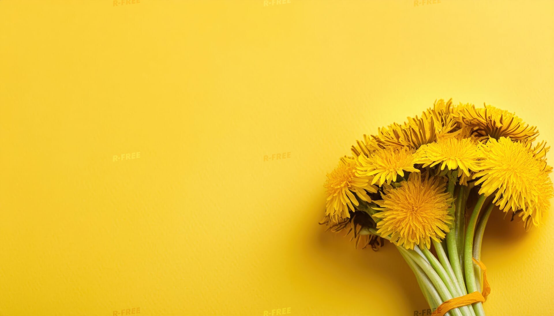 たんぽぽの花束クローズアップ