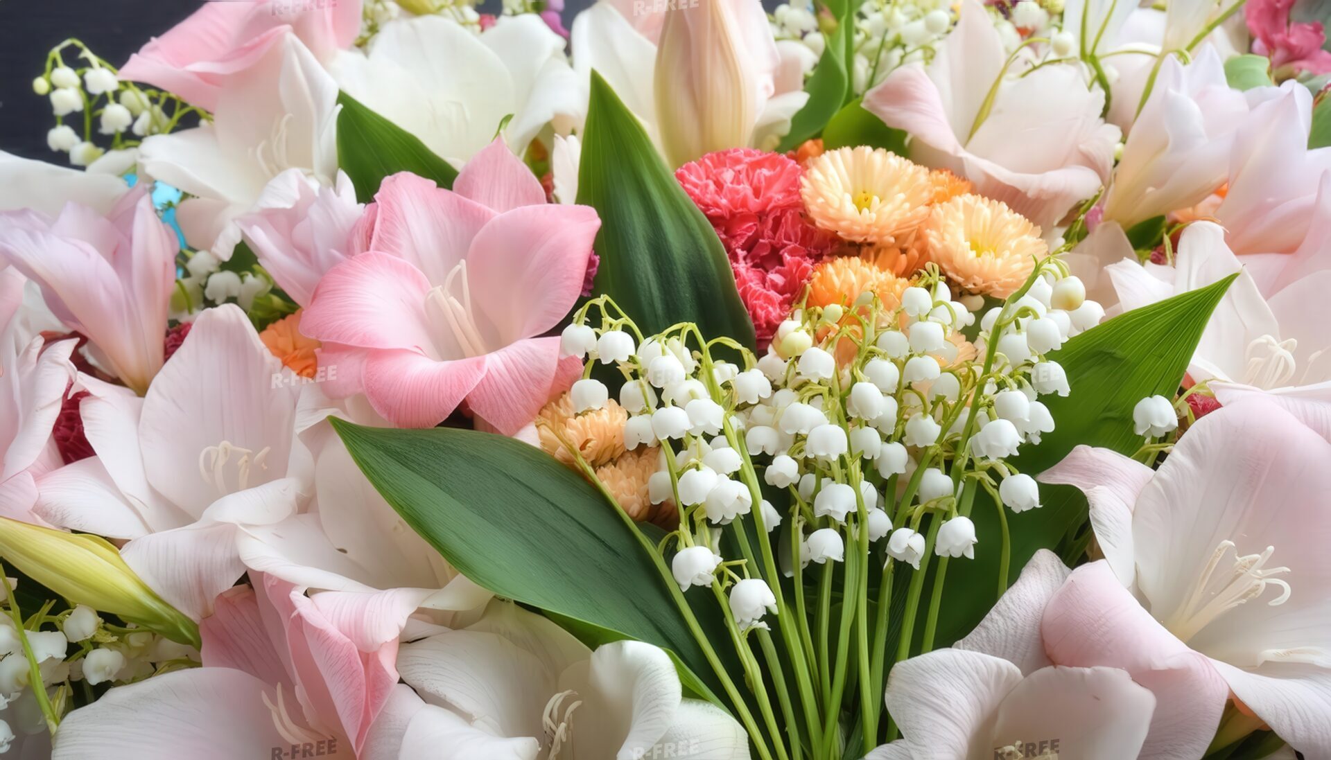 鈴蘭と春の花のブーケ