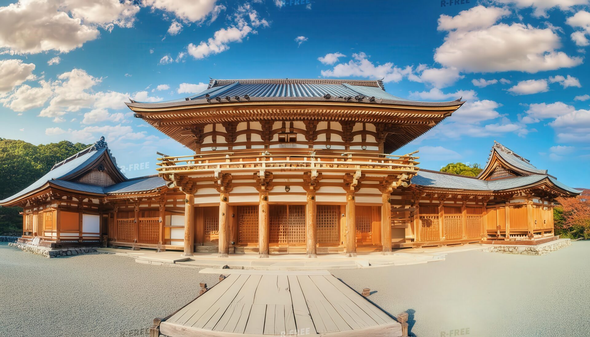 荘厳な本堂、伝統的な建築様式