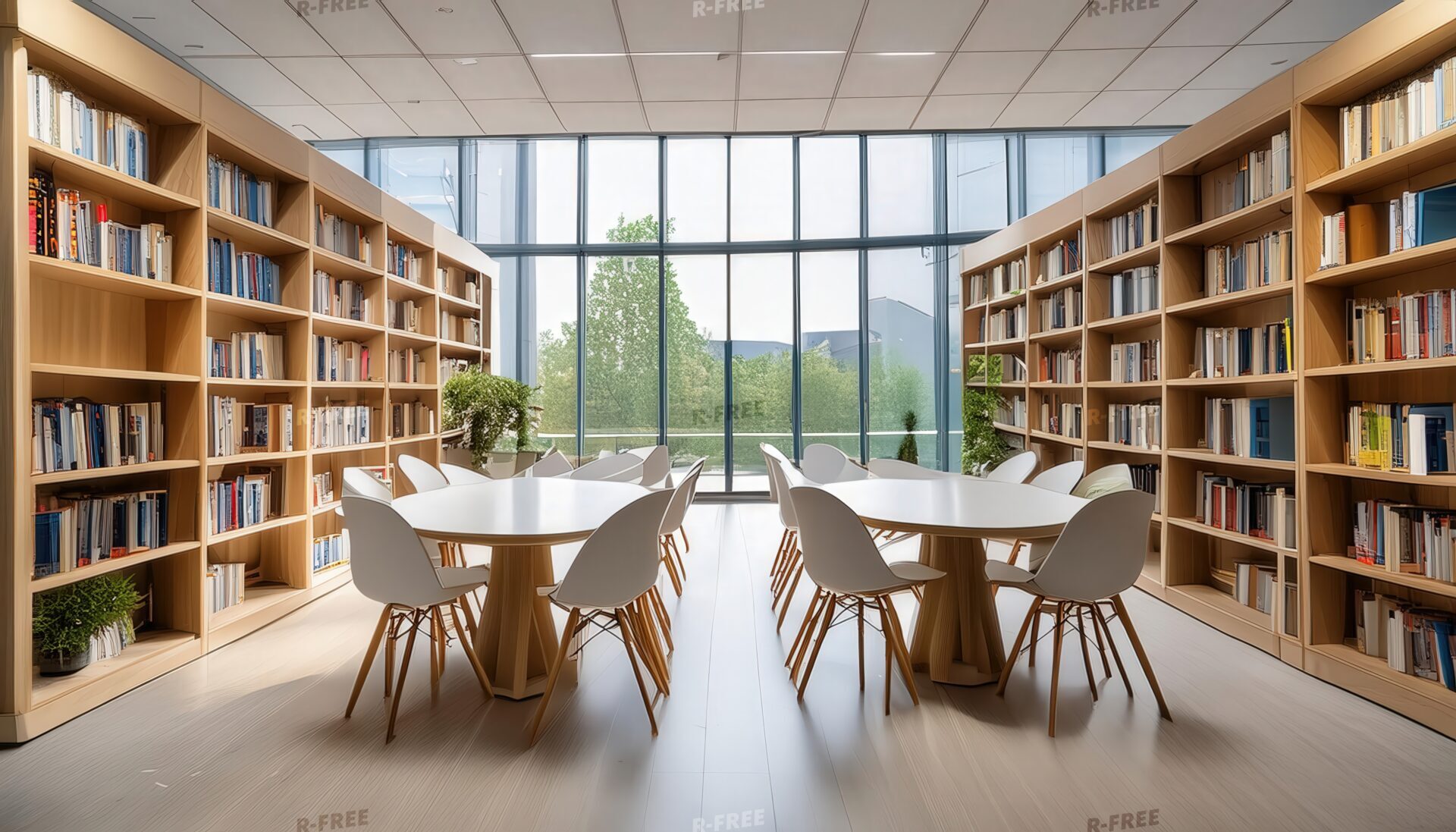 緑あふれる図書館スペース