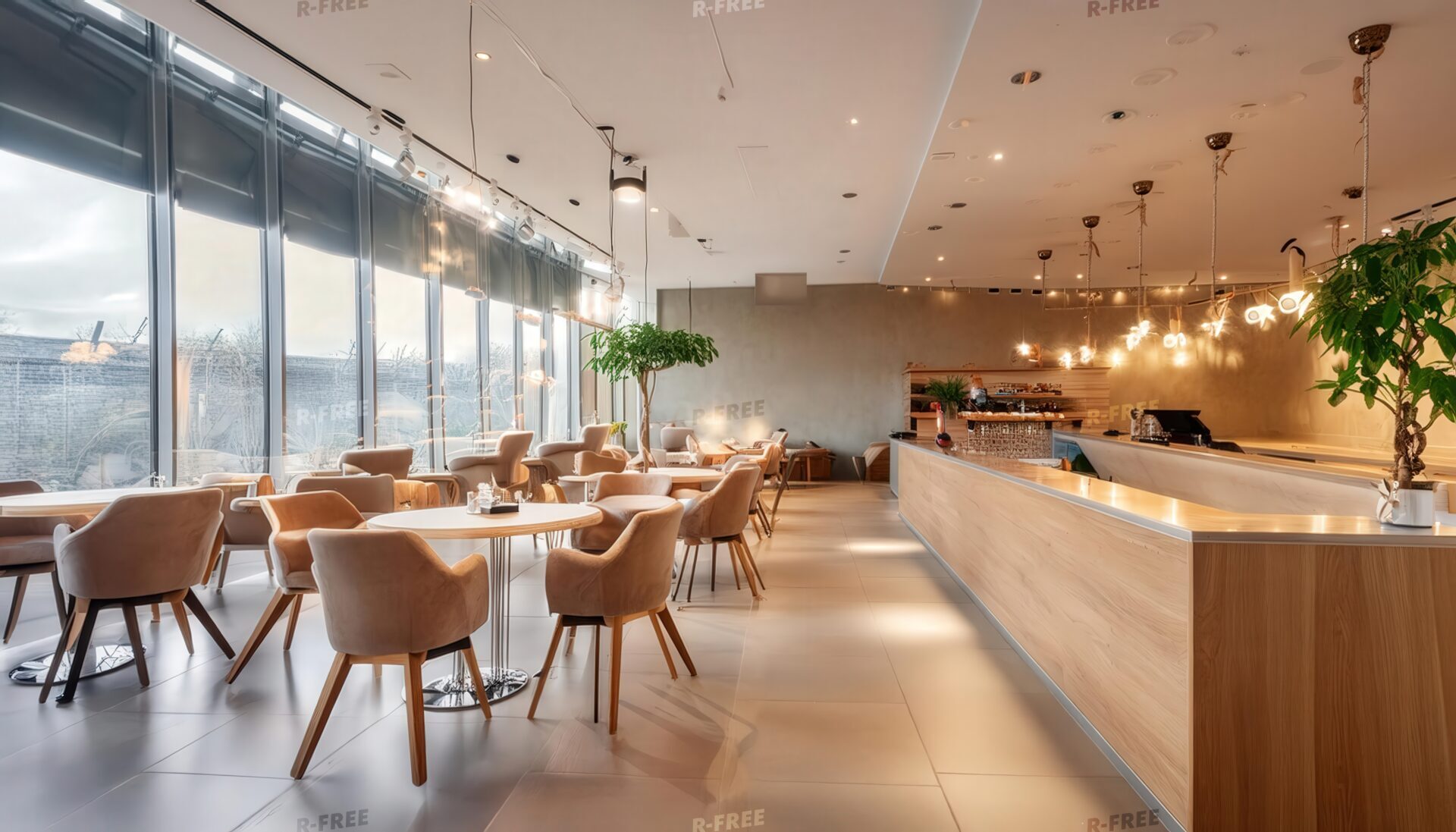 落ち着いた雰囲気のカフェ店内