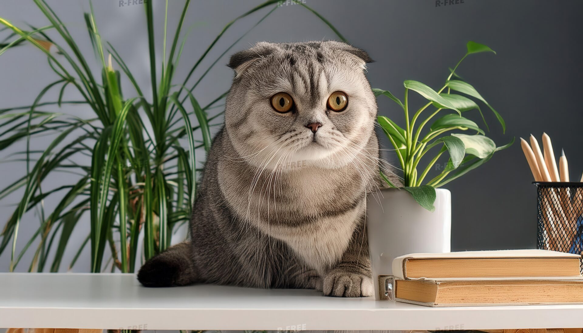デスクと文房具と猫のいる暮らし