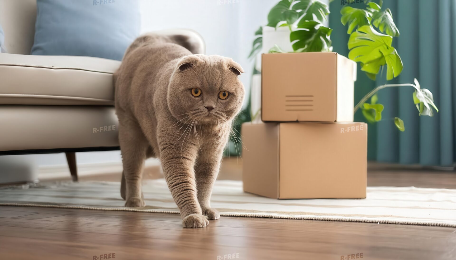 ダンボールと猫