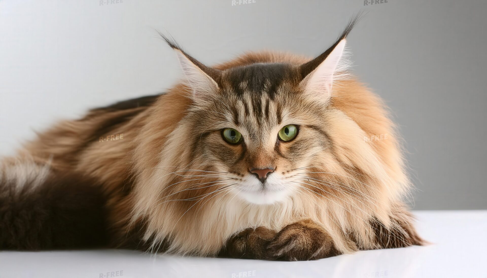 カメラ目線の長毛猫（正面）