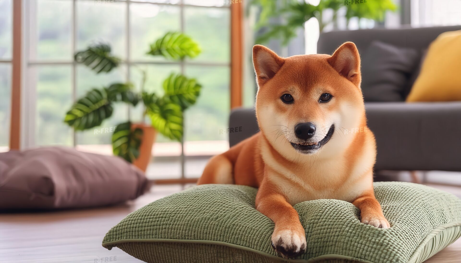 窓辺の柴犬