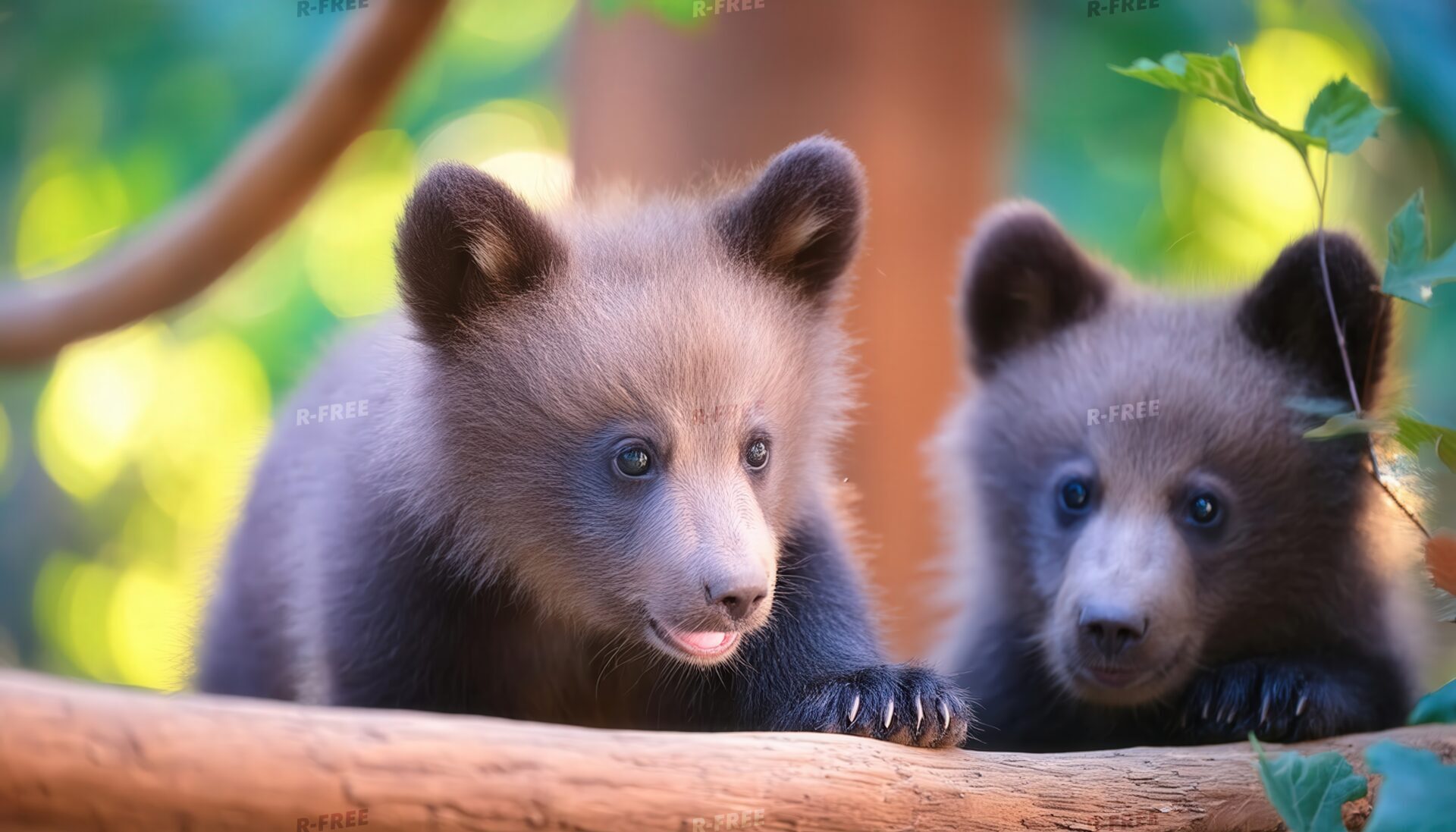 見上げる子グマの表情